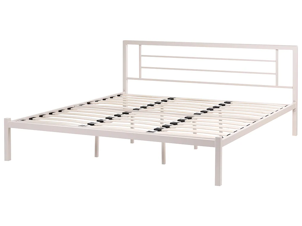 Bett mit Lattenrost Metall CUSSET 180 x 200 cm Hellbeige_1162104