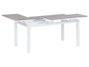 Garten Ecksofa mit Tisch 5-Sitzer MESSINA Metall Cremeweiß linksseitig_929612