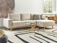 Ecksofa 3-Sitzer NORA Stoff Hellbeige linksseitig_937387