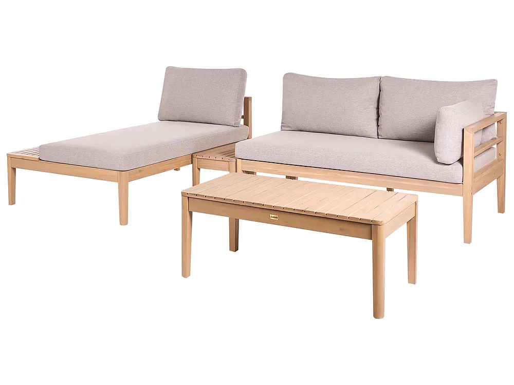 Garden Lounge Set with Table 3 Seater TALLA Acacia Wood Light Brown_1153653