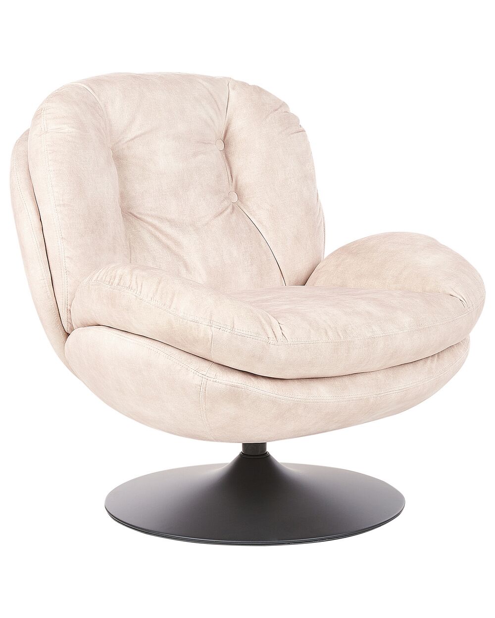 Draaifauteuil NOLVIK Fluweel Lichtbeige