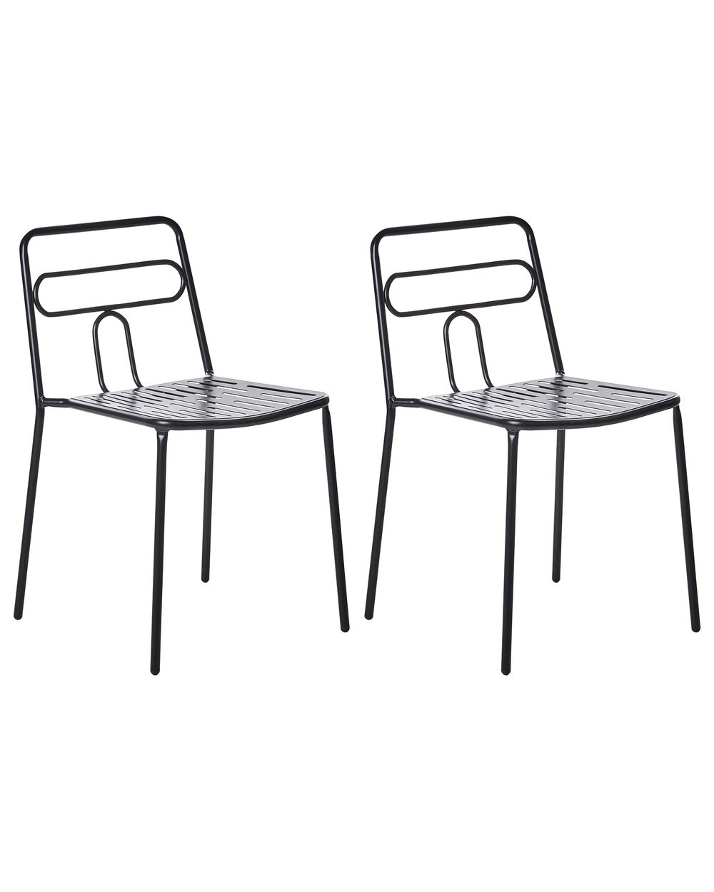 Set of 2 Garden Chairs AGEROLA Metal Black