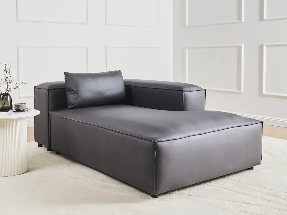 Linksseitige Chaiselongue BRANDE Stoff Schwarz
