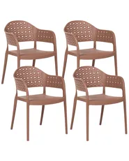Set mit 4 Stühlen NARINO Braun_1069721