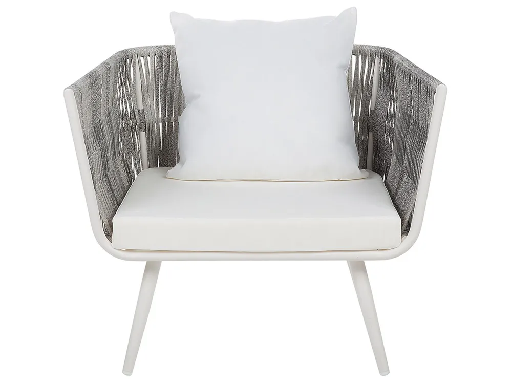 Lounge Set mit Tisch 4-Sitzer RAGUSA Polyrattan Cremeweiß_718454