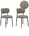 Esszimmerstuhl 2er Set CASEY Bouclé Taupe