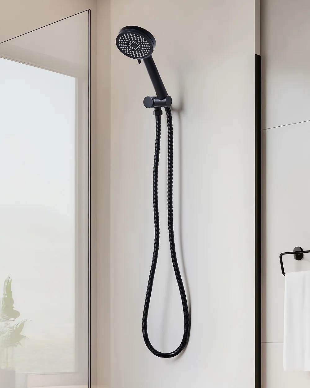 Shower Head and Hose Kit SURIPA 3-function Black_1184746