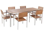 Gartenmöbel Set 6-Sitzer VIAREGGIO zertifiziertes Teakholz Braun_882928