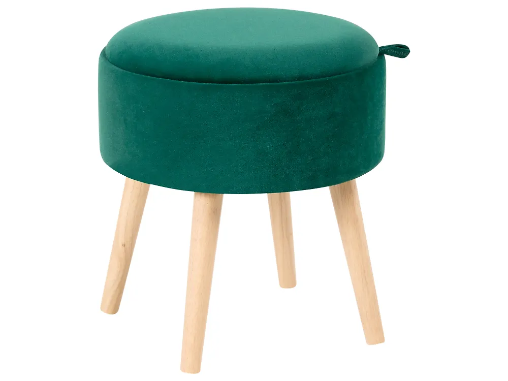 Hocker mit Stauraum NEELY Samtstoff Smaragdgrün