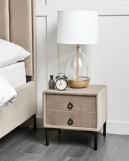 2 Drawer Bedside Table SEZANNE Velvet Taupe_892521