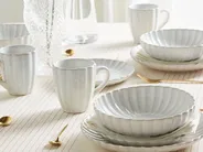Set of 8 Side Plates NETTLE Stoneware Off-White_986495