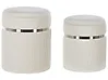 Lot de 2 poufs avec rangement CAMDENTON Velours Blanc cassé