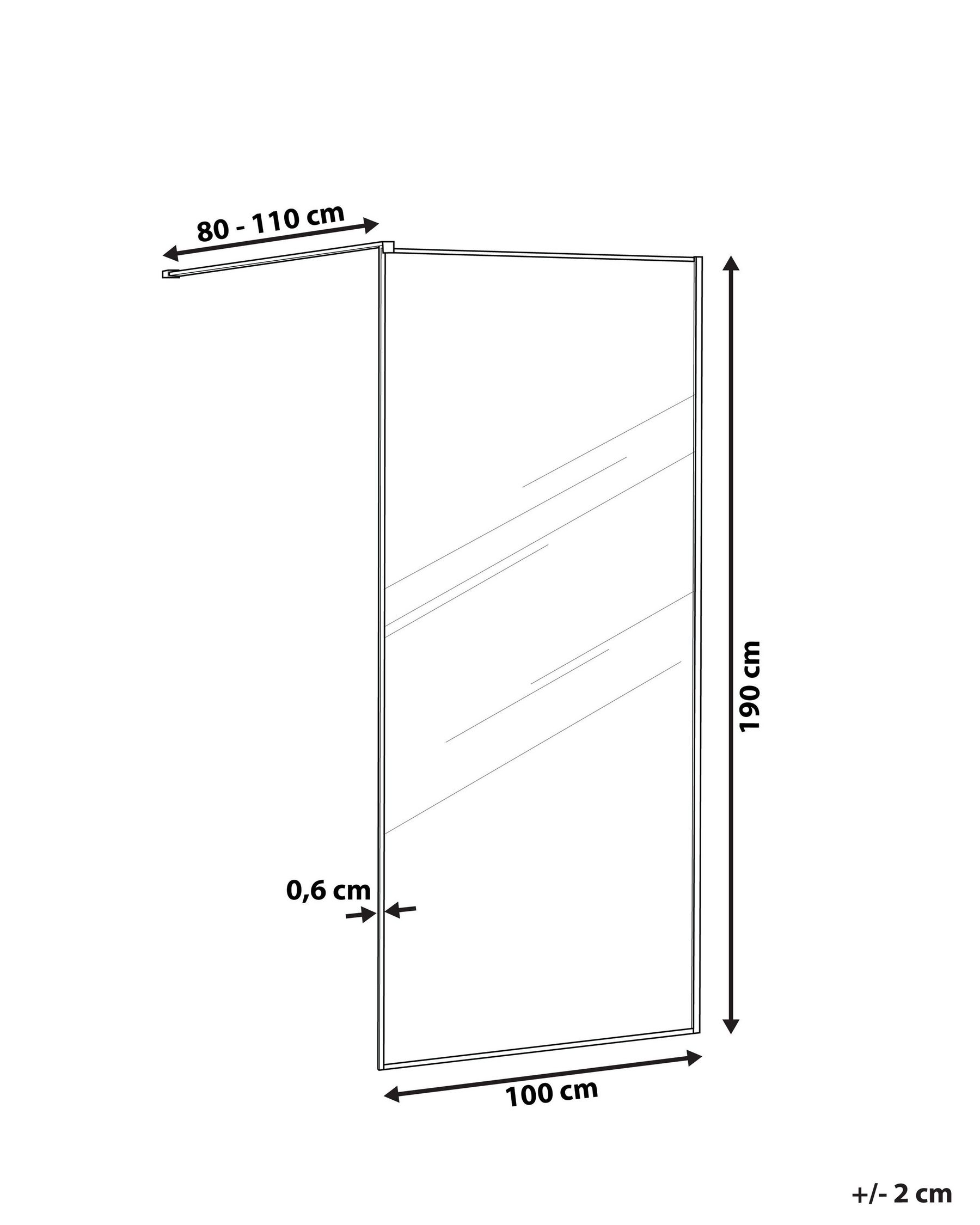 Shower Screen WASPAM 1000 x 1900 mm Black_944018