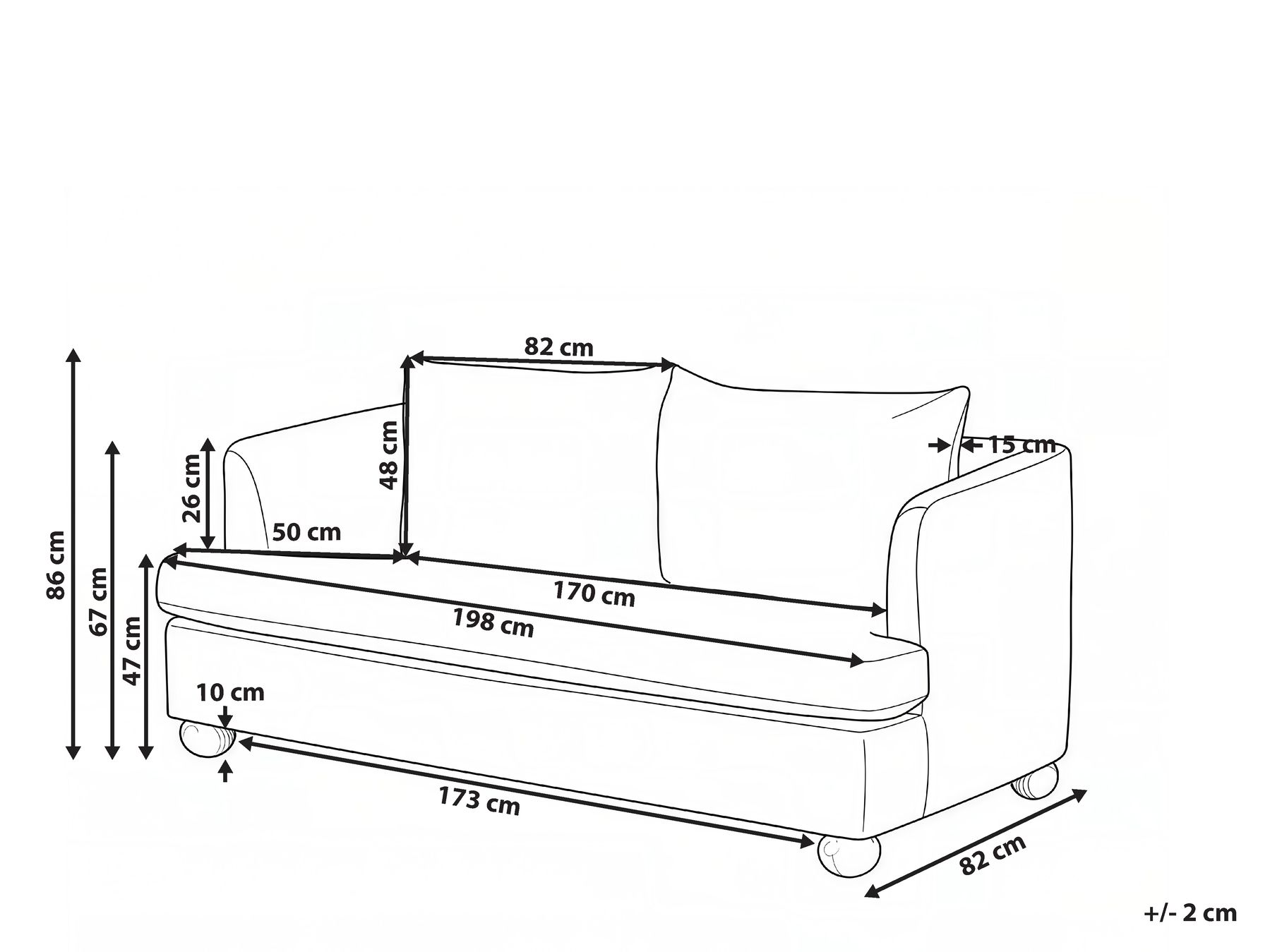 Sofa 3-Sitzer RATTVIK Bouclé Cremeweiß_1066699