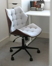 Desk Chair LOMPOC Faux Linen Grey_977837
