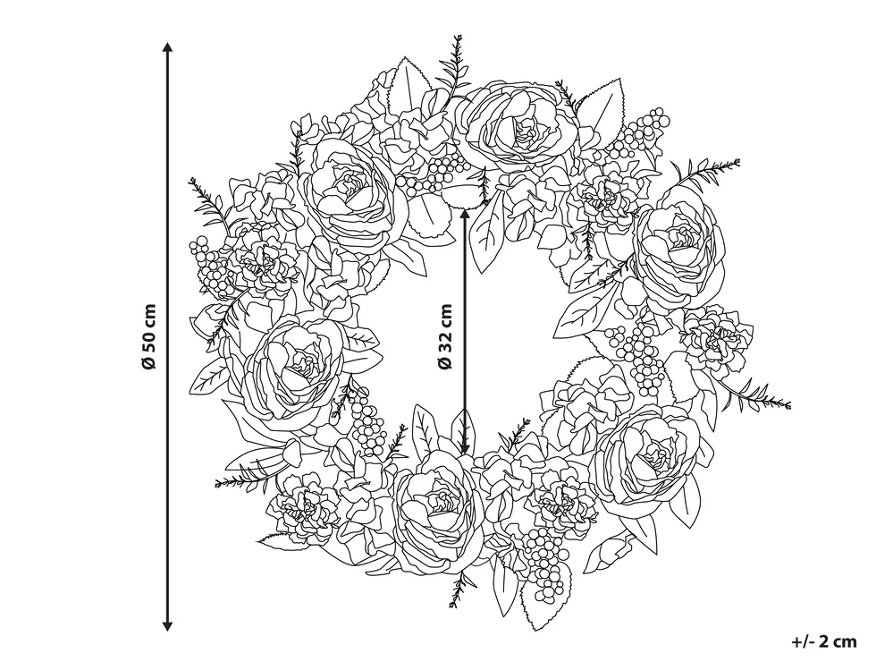 Decorative Wreath AGULO 50 cm Red_798224
