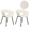 Esszimmerstuhl 2er Set ELMA Bouclé Cremeweiß