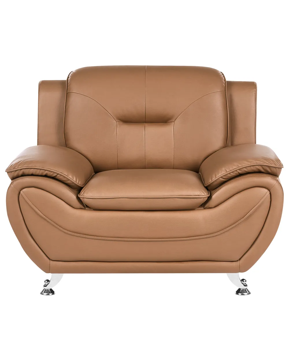 Armchair LEIRA Faux Leather Golden Brown_1058404