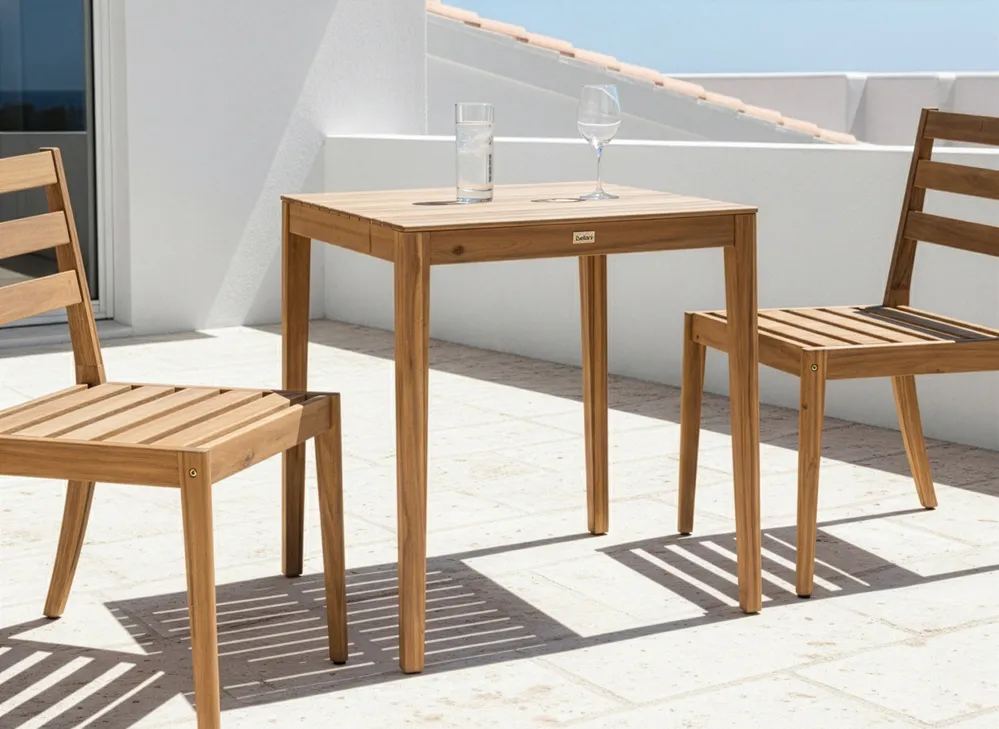 Outdoor Bistrotisch CHIOGGIA 70 cm 70 cm zertifiziertes Akazienholz Hellbraun_1038430