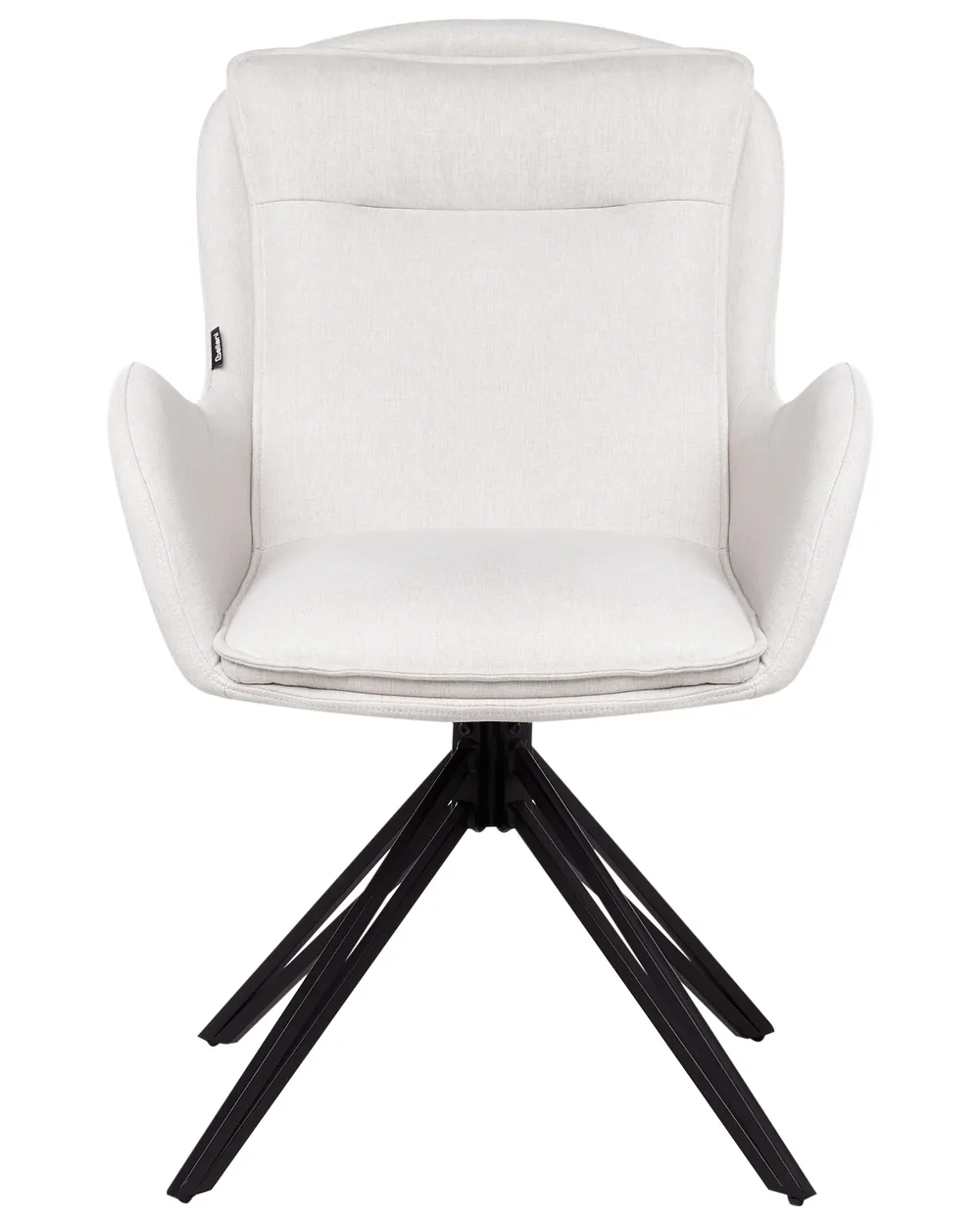 Set of 2 Dining Chairs Swivel AVELAR Light Beige_945024