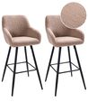 Set mit 2 Barstühlen CASMALIA Bouclé Taupe