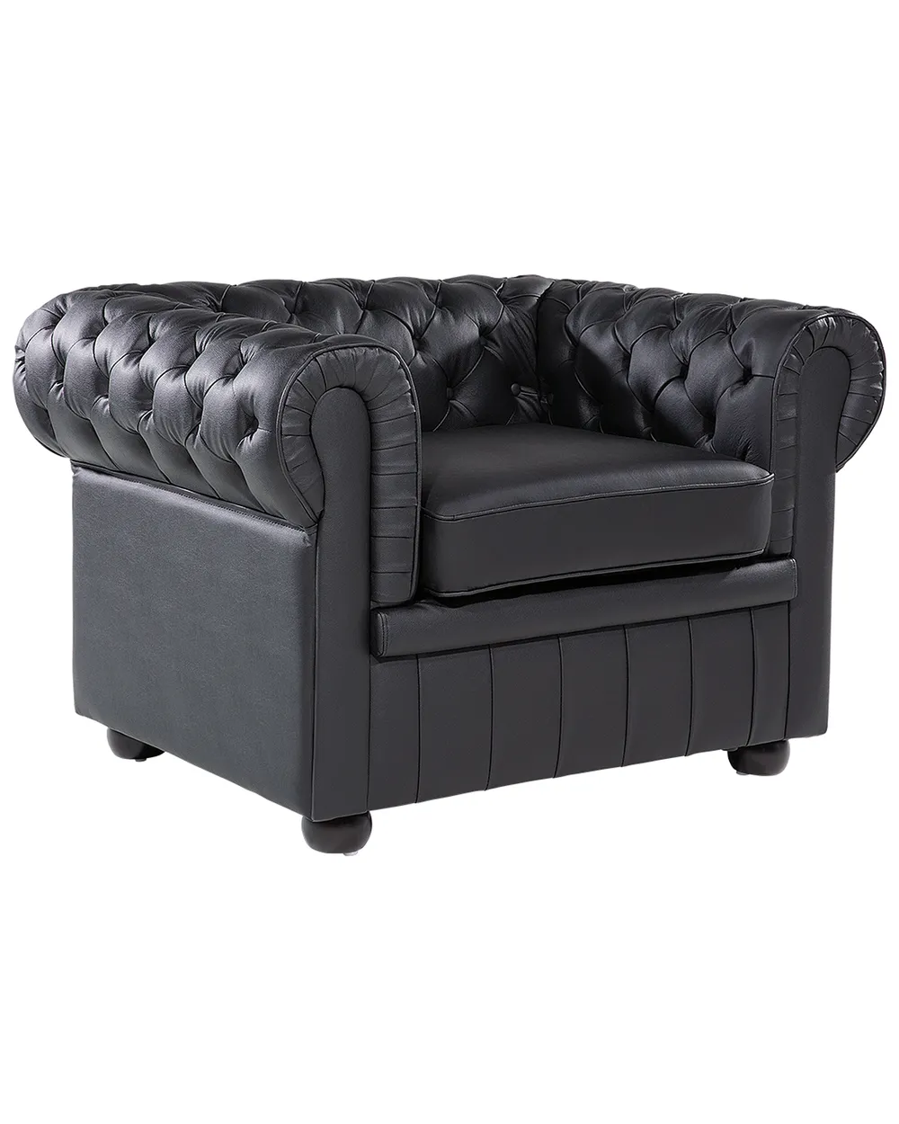 Sessel CHESTERFIELD Echtleder Schwarz