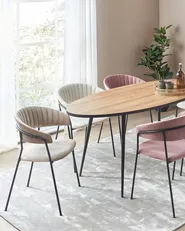 Set of 2 Dining Chairs MARIPOSA Velvet Taupe_871952