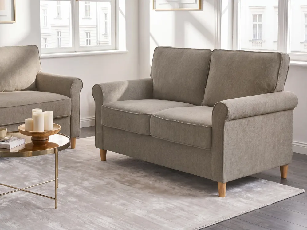 Sofa 2-Sitzer RONNEBY Stoff Hellbraun