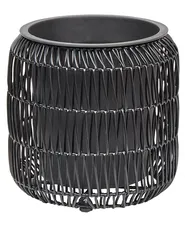 Set mit 2 Blumentöpfen BRODIEA 26/45 cm Polyrattan Schwarz_914446