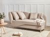 Linksseitige Chaiselongue MERI mit Stauraum Kunstleinen Hellbraun