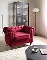 Sessel CHESTERFIELD Samtstoff Burgunderrot