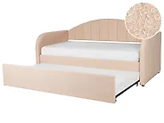 Ausziehbett Bouclé EYBURIE 90 x 200 cm Pfirsichrosa_907131