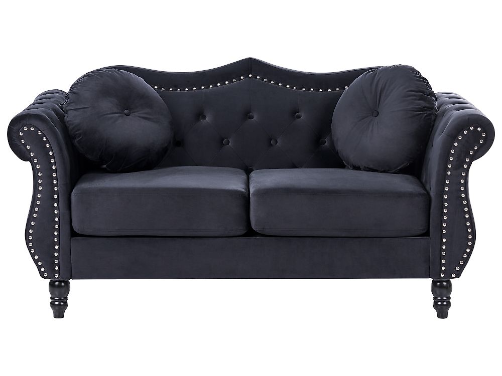 Sofa 2 Seater SKIEN Velvet Black