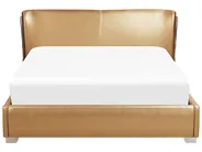 Bett mit Lattenrost Echtleder PARIS 160 x 200 cm Gold_37454