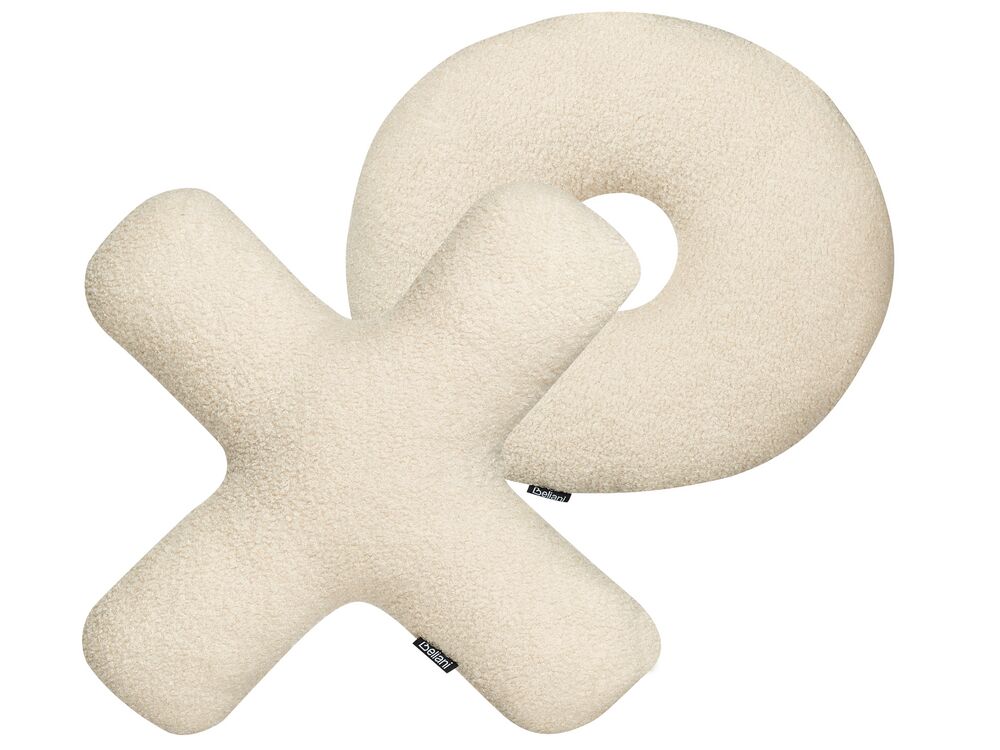 Set van 2 sierkussens HESPERIS Bouclé Beige effen