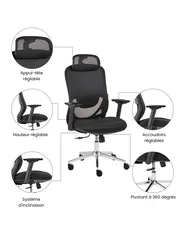 Chaise de bureau ERVIONE Noir_1071081