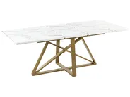 Ausziehbarer Esstisch MAXIMUS Weißer Marmor 160/200 cm 90 cm_850397