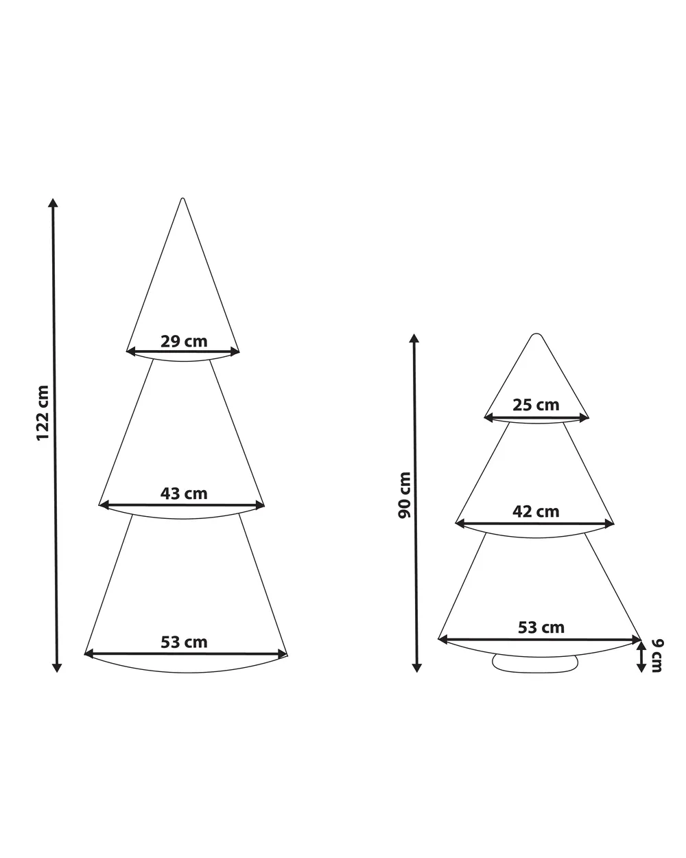 Weihnachtsdekoration 2er Set VEFSNA 90/122 cm Weihnachtsbaum Beige / Grün_1030550