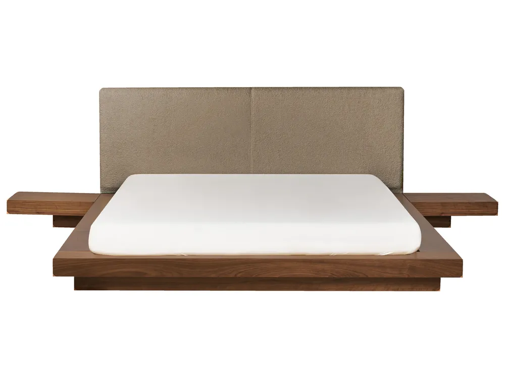 Bett mit Lattenrost Bouclé ZEN 160 x 200 cm Braune Esche_1079962