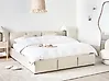 Bett mit Stauraum BOUSSE Samtstoff Hellbeige 160 x 200 cm
