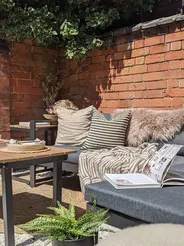 Garten Ecksofa mit Tisch 5-Sitzer MESSINA Metall Schwarz linksseitig_810288