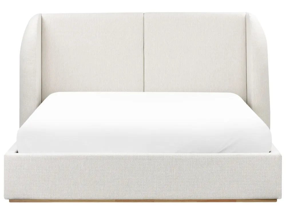 Bett mit Stauraum MONESTIER Stoff Cremeweiß 160 x 200 cm_972325
