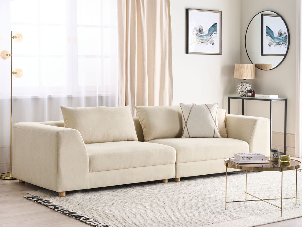 Bank 3-zits LERMON Stof Beige