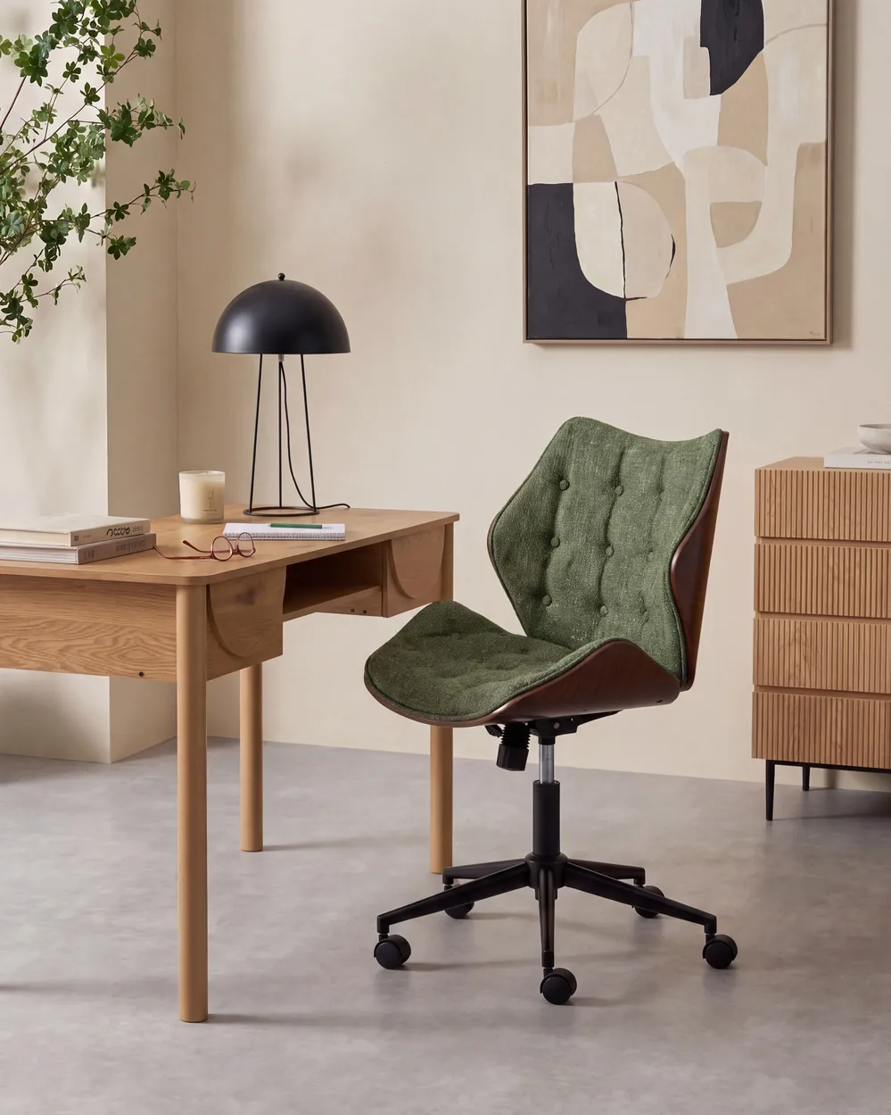 Desk Chair LOMPOC Chenille Dark Green_1131771