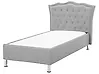 Bett mit Lattenrost Stoff METZ 90 x 200 cm Hellgrau