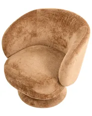 Swivel Armchair LIEKSA Chenille Golden Brown_1027621