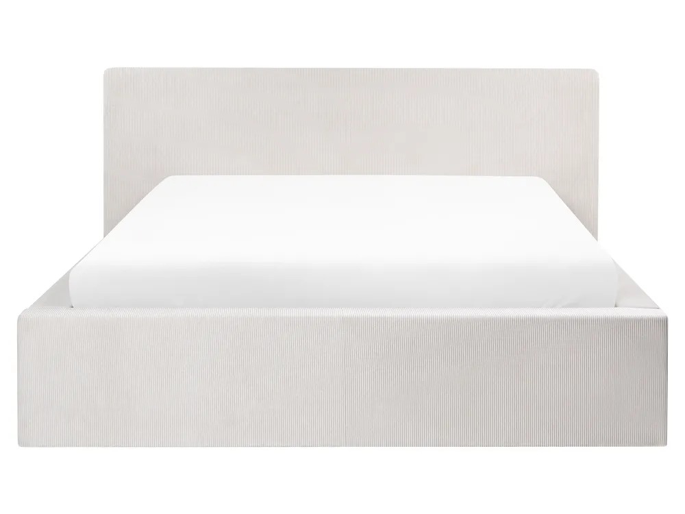 Bett mit Stauraum LILLEBONNE Cord Hellbeige 160 x 200 cm_1064320