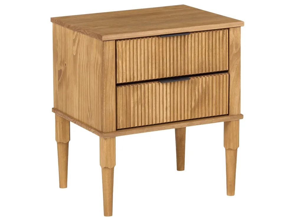 Schlafzimmer Set Kiefernholz AMBAZAC 140 x 200 cm Hellbraun_1118824