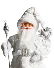 Weihnachtsdekoration NELAUG 48 cm Weihnachtsmann Silber_1021943