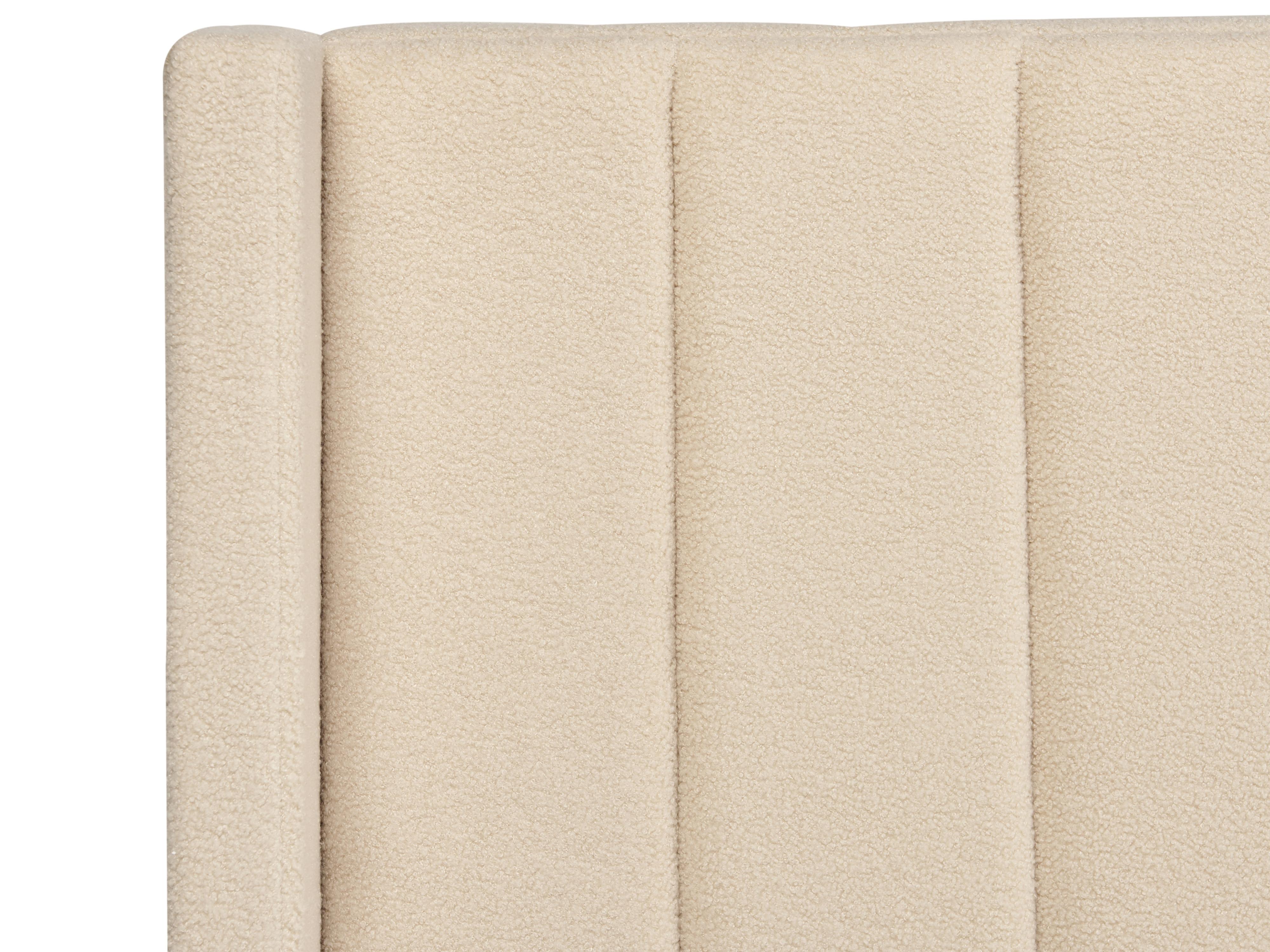 Bed Boucle VILLETTE 140 x 200 cm (EU Double) Beige_882671
